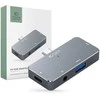 Adapteris HUB 4in1 SB-C – USB + USB-C + HDMI + AUX Minijack 3.5mm Tech-Protect V6 pilkos spalvos