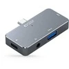 Adapteris HUB 4in1 SB-C – USB + USB-C + HDMI + AUX Minijack 3.5mm Tech-Protect V6 pilkos spalvos