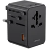 Adapteris USAMS 4-in-1 Univesal kelioninis įkroviklis T72 65W US/AU/EU/UK juodos spalvos
