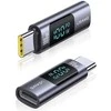 USAMS Adapteris AU18 USB-C – USB-CDigital Ekranas 100W steel/aluminum SJ682TC01 (US-SJ682)