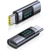 USAMS Adapteris AU18 USB-C – USB-CDigital Ekranas 100W steel/aluminum SJ682TC01 (US-SJ682)