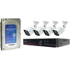 AHD PNI House PTZ1500 vaizdo stebėjimo rinkinys su 4 lauko 5MP kameromis ir pridedamu PNI SafeHouse 1TB