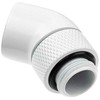 „Alphacool Eiszapfen“ 45 laipsnių pasukamas kampinis adapteris G1/4 lizdas į G1/4 kištuką - Baltas