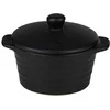 Alpina - Ceramic ovenproof dish with lid, round, 13x10 cm, 210 ml (juodas)
