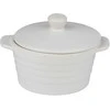 Alpina - Ceramic ovenproof dish with lid, round, 13x10 cm, 210 ml (baltas)