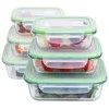 Alpina - Set of 6 glass food containers with lid Priešpiečių dėžutė 370 ml / 640 ml / 1050 ml