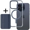 Amazing Thing Titan Pro Mag Wallet dėklas telefonui 10FT IP156.7PTWBU Apple iPhone 15 Pro Max mėlynos spalvos su stoveliu