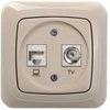 Antenos ir kompiuterio lizdas LIREGUS ALFA, smėlio spalvos