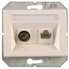 TV antenos ir kompiuterio lizdas (RJ45) VILMA XP 500 be rėmelio, baltas