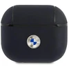 BMW BMA3SSLNA AirPods 3 dėklas navy Geniune Leather sidabro spalvos Logo