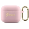 Guess GUA3SSSI AirPods 3 dėklas rožinės spalvos Silicone Vintage Script