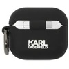Karl Lagerfeld KLA3RUNCHK AirPods 3 dėklas juodos spalvos Silicone Choupette Head 3D