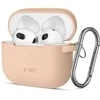 Apple AirPods 3 Tech-Protect silikoninis Caffe Latte dėklas ausinėms kreminės spalvos