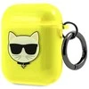 Karl Lagerfeld Choupette Head Glitter - dėklas skirtas Airpods (fluo yellow)