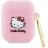 Hello Kitty HKA23DKHSP AirPods 1/2 Dėklas rožinės spalvos Silicone 3D Kitty Head
