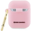 Hello Kitty HKA23DKHSP AirPods 1/2 Dėklas rožinės spalvos Silicone 3D Kitty Head