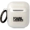 Karl Lagerfeld KLA2HNKCTGT Airpods 1/2 dėklas skaidrus Glitter Karl&Choupette
