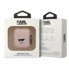 Karl Lagerfeld KLA2RUNCHP AirPods 1/2 dėklas rožinės spalvos Silicone Choupette Head 3D