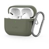 Dėklas Apple AirPods Pro 1 / 2 Tech-Protect silikoninis su karabinu Olive žalias
