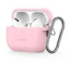 Dėklas Apple AirPods Pro 1 / 2 Tech-Protect silikoninis su karabinu Dusty pink