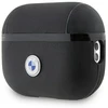 BMW BMAP2SSLBK AirPods Pro 2 dėklas juodos spalvos Genuine Leather sidabro spalvos Logo