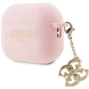 Guess GUAP2LECG4P AirPods Pro 2 (2022/2023) dėklas rožinės spalvos Liquid Silicone Glitter Triangle Charm