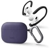 UNIQ dėklas Nexo AirPods Pro 2 gen + EarHooks Silicone (2022/2023) violetinės spalvos