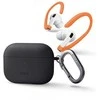 Uniq nexo AirPods Pro 2 GEN dėklas + ausų kabliukai, silikoninis šariato/medžio anglių pilka