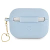 Guess GUAPLSCHSB AirPods Pro dėklas mėlynos spalvos silikoninis Charm Heart Collection