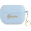 Guess GUAPLSCHSB AirPods Pro dėklas mėlynos spalvos silikoninis Charm Heart Collection