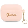 Guess GUAPLSCHSP AirPods Pro dėklas rožinės spalvos silikoninis Charm Heart Collection