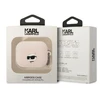 Karl Lagerfeld KLAPRUNCHP AirPods Pro dėklas rožinės spalvos Silicone Choupette Head 3D