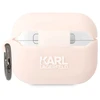 Karl Lagerfeld KLAPRUNCHP AirPods Pro dėklas rožinės spalvos Silicone Choupette Head 3D