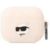 Karl Lagerfeld KLAPRUNCHP AirPods Pro dėklas rožinės spalvos Silicone Choupette Head 3D