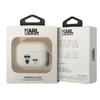 Dėklas Karl Lagerfeld KLACAPSILKCW AirPods Proc over baltos spalvos Silicone Karl & Choupette