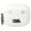 Dėklas Karl Lagerfeld KLACAPSILKCW AirPods Proc over baltos spalvos Silicone Karl & Choupette