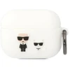 Dėklas Karl Lagerfeld KLACAPSILKCW AirPods Proc over baltos spalvos Silicone Karl & Choupette
