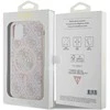 Apple iPhone 11 Guess dėklas 4G Collection odinis Metal Logo MagSafe (GUHMN61G4GFRP) rožinės spalvos