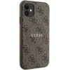 Dėklas GUESS GUHMN61G4GFRW IPHONE 11 6.1 " / XR BROWN / BROWN HARDCASE 4G COLLECTION LEATHER METAL LOGO MAGSAFE