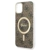 Guess Rinkinys GUBPN61H4EACSW Dėklas+ Įkroviklis Apple iPhone 11 6,1″ rudos spalvos kietas dėklas 4G Print MagSafe