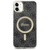 Guess Rinkinys GUBPN61H4EACSK Dėklas + Įkroviklis Apple iPhone 11 6.1″ juodos spalvos Hard Dėklas 4G Print MagSafe