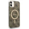 Guess Rinkinys GUBPN61H4EACSW Dėklas+ Įkroviklis Apple iPhone 11 6,1″ rudos spalvos kietas dėklas 4G Print MagSafe