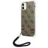 „Guess“ GUOHCN61H4STW „Apple iPhone 11“ rudas kietas dėklas 4G su spauda ir dirželiu.