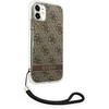 Apple iPhone 11 Guess dėklas 4G Print Strap (GUOHCN61H4STW) rudos spalvos