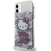 Hello Kitty HKHCN61HDGPHT Apple iPhone 11 / Xr 6.1" baltos spalvos harddėklas IML Kitty On Bricks Graffiti