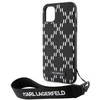 Karl Lagerfeld KLHCN61SAKLMBSK Apple iPhone 11/ Xr 6.1″ juodos spalvos kietas dėklas Monogram Losange Saffiano