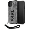 Karl Lagerfeld KLHCN61PSQRKS Apple iPhone 11 /Xr 6,1″ sidabrinis kietas dėklas Sequins Cord