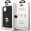 Apple iPhone 11 Karl Lagerfeld silikoninis dėklas Ikonik Metal Pin (KLHCN61SMHKNPK) juodos spalvos