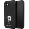 Apple iPhone 11 Karl Lagerfeld silikoninis dėklas Ikonik Metal Pin (KLHCN61SMHKNPK) juodos spalvos