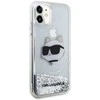 Karl Lagerfeld KLHCN61LNCHCS Apple iPhone 11/XR sidabrinis kietas dėklas Glitter Choupette Head